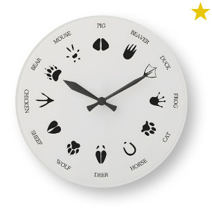 Animal Tracks Footprints Identification Large Clock