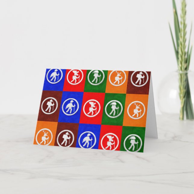 Animal Trail Markers Greeting Card (Front)