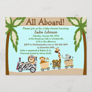 Animal Train Baby Shower Invitation