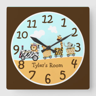 Animal Train Baby Wall Clock