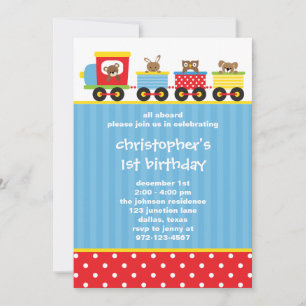 Animal Train Invitations