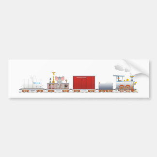 Animal Train Long Bumper Sticker