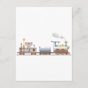 Animal Train Postcard