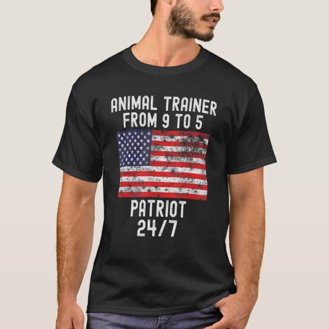 Animal Trainer Patrio Patriotic 4th Of July Usa Fl T-Shirt (Front)