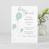 Animal Trains Boy Baby Shower Green Blue