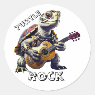 Animal Turtle Cartoon Caricature Classic Round Sticker