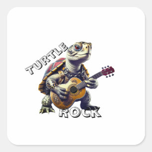 Animal Turtle Cartoon Caricature Square Sticker