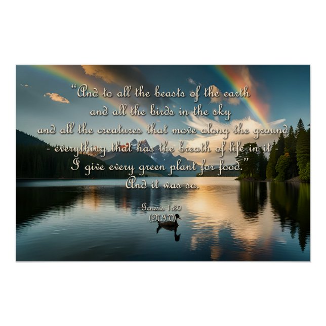 Animal verse poster - Genesis 1:30 (Front)