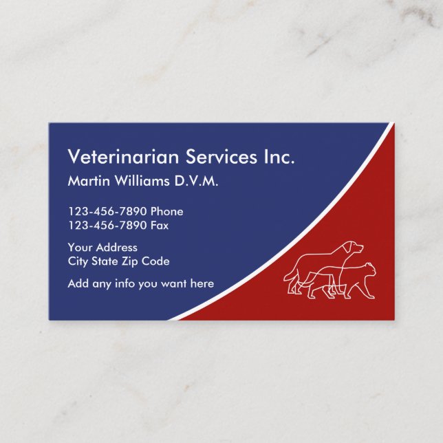 Animal Veterinarian Businesscards Business Card (Front)