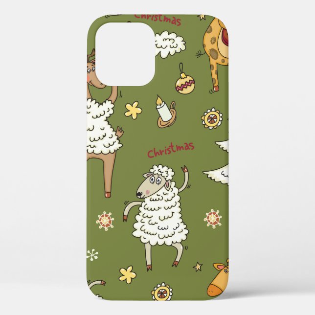 animal vintage Christmas sheep Case-Mate iPhone Case (Back)