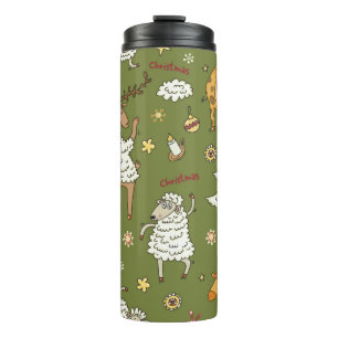 animal vintage Christmas sheep Thermal Tumbler
