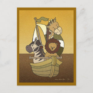 Animal Voyage - Chocolate Baby Shower Invitation Postcard