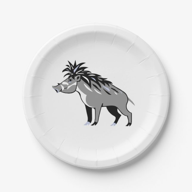 Animal - WARTY PIG -Warthog - Wildlife - Nature Paper Plate (Front)