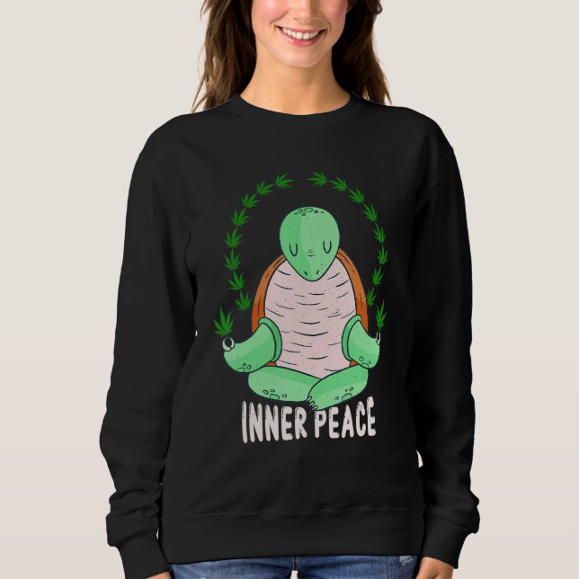 Animal Weed Smoking Turtle & Weeds Sweatshirt (Front)