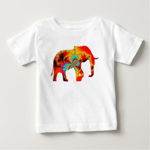 Animal Welfare - Elephant Silhouette Fractal 1 Baby T-Shirt