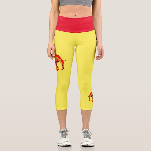 Animal Welfare - Elephant Silhouette Fractal 1 Capri Leggings (Front)