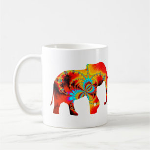 Animal Welfare - Elephant Silhouette Fractal 1 Coffee Mug