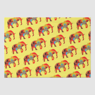 Animal Welfare - Elephant Silhouette Fractal 1 Tissue Paper