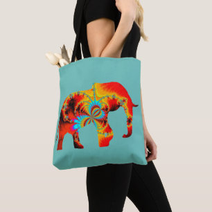 Animal Welfare - Elephant Silhouette Fractal 1 Tote Bag