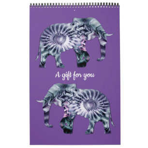 Animal Welfare - Elephant Silhouette Fractal 2 Calendar
