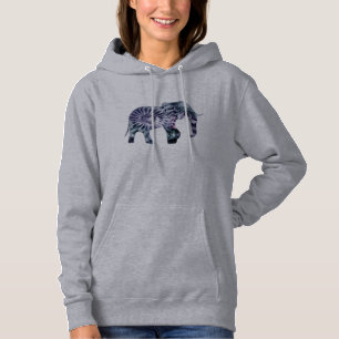 Animal Welfare - Elephant Silhouette Fractal 2 Hoodie