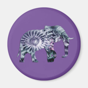 Animal Welfare - Elephant Silhouette Fractal 2 Magnet