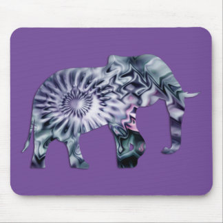 Animal Welfare - Elephant Silhouette Fractal 2 Mouse Pad