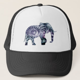 Animal Welfare - Elephant Silhouette Fractal 2 Trucker Hat