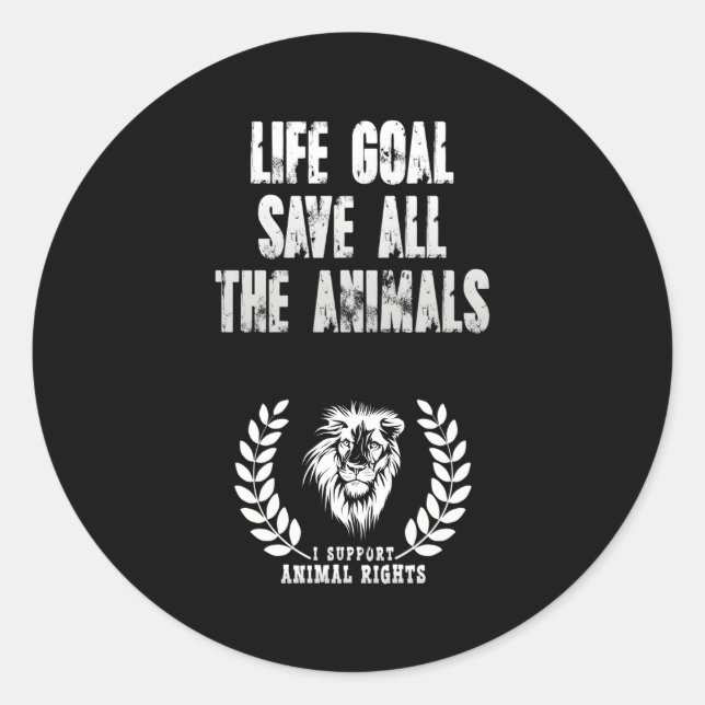 Animal Welfare I Support Animal Rights Classic Round Sticker (Front)