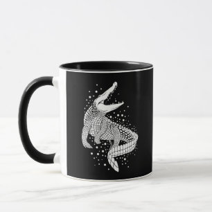 Animal White Silhouette - Crocodile Mug