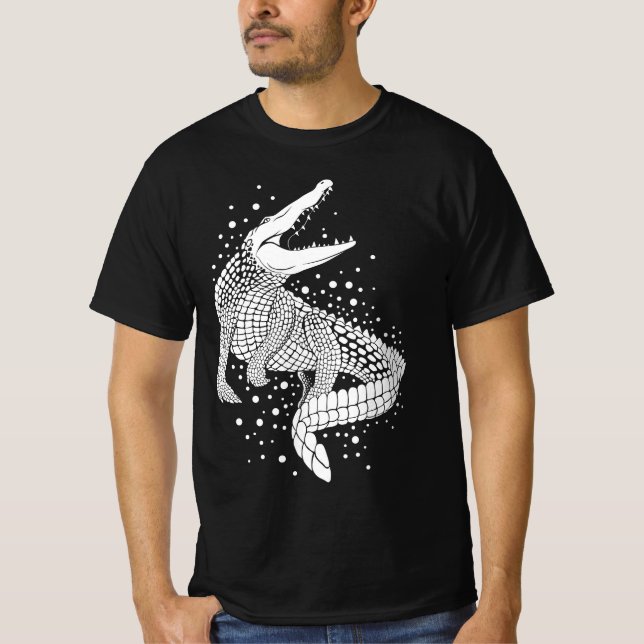 Animal White Silhouette - Crocodile T-Shirt (Front)