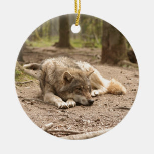 Animal Wolf Peace Love Wild Country Nature Ceramic Ornament