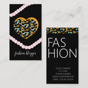 Animal Woman Beauty Fashionista Blogger Planner Bu Business Card