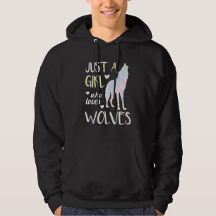 Animal Women Howling Wolf Just A Girl Who Loves W Hoodie