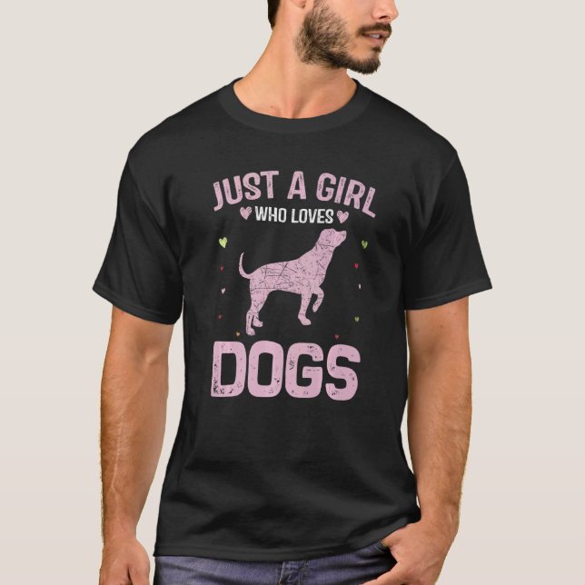 Animal  Women Just A Girl Who Loves Dogs T-Shirt (Front)