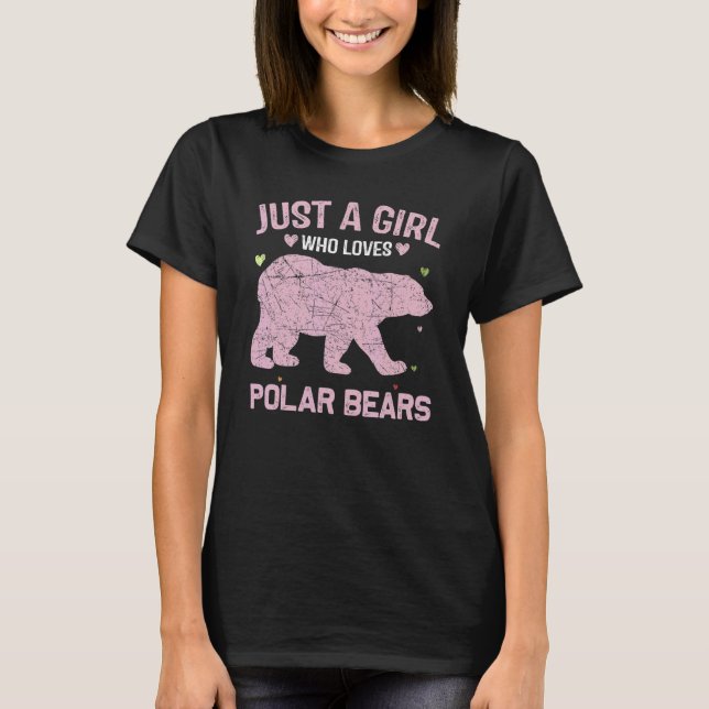 Animal   Women Just A Girl Who Loves Polar Bears T-Shirt (Front)