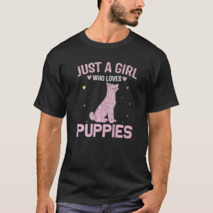 Animal  Women Just A Girl Who Loves Puppies T-Shirt
