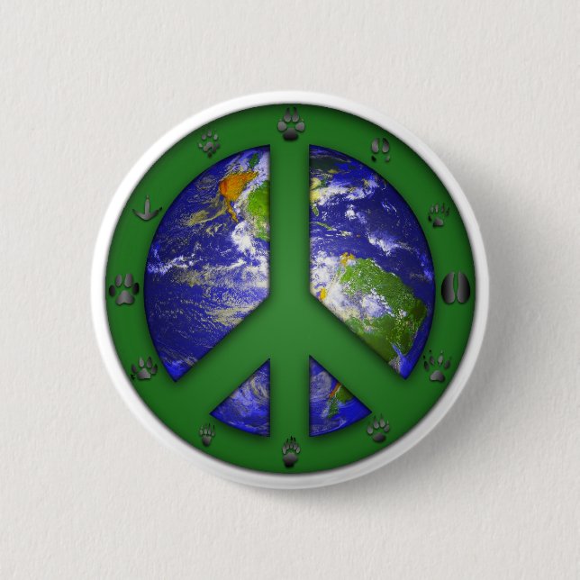 Animal World Coexist 6 Cm Round Badge (Front)