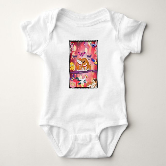 animal world of peace One Piece t-shirt Baby Bodysuit (Front)