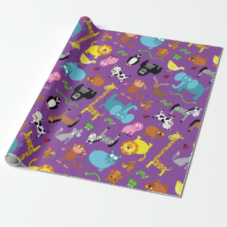 Animal Wrapping Paper Zoo Birthday Party