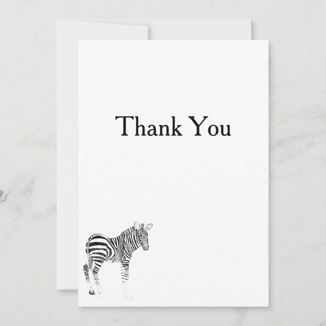 Animal Zebra Print Thank You Card (Front)