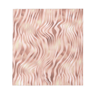 Animal Zebra Stripes Bright Pink Golden Bronze Notepad