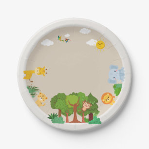 Animal zoo birthday party  paper plate