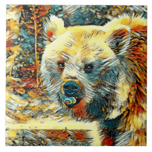 AnimalArt_Bear_003 Ceramic Tile