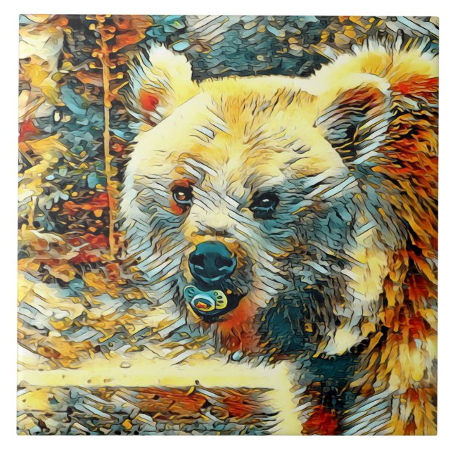 AnimalArt_Bear_003 Ceramic Tile (Front)