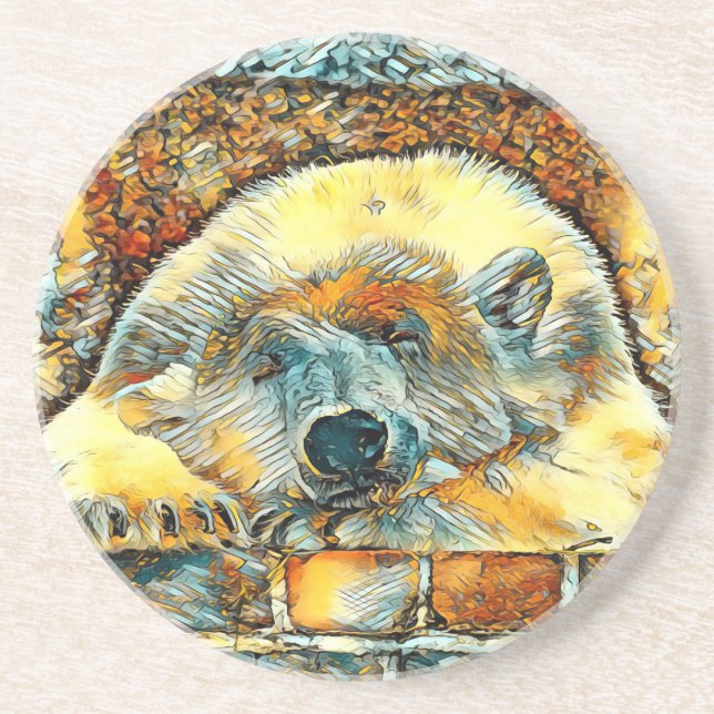AnimalArt_Bear_008 Coaster (Front)