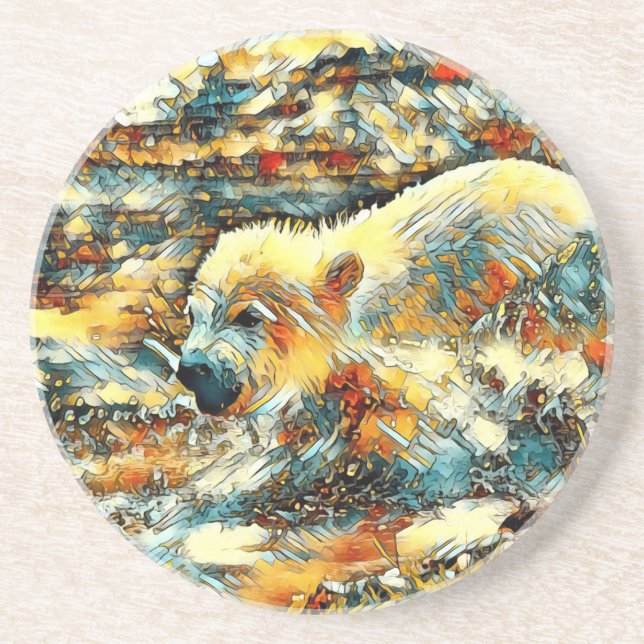 AnimalArt_Bear_010 Coaster (Front)