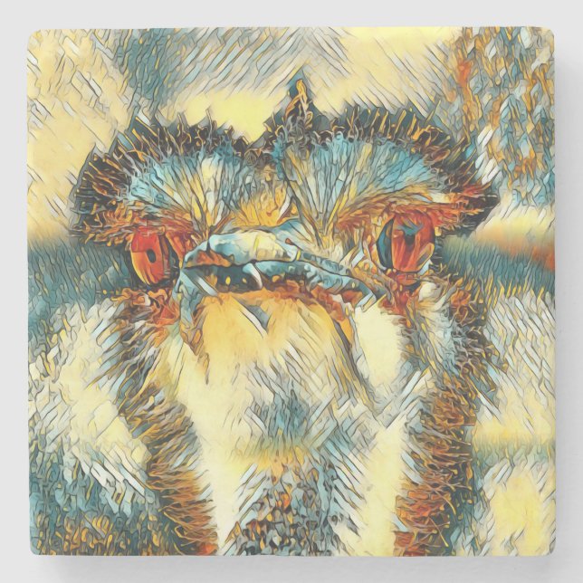 AnimalArt_Bird_008 Stone Coaster (Front)