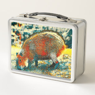 AnimalArt_Capybara_001 Metal Lunch Box