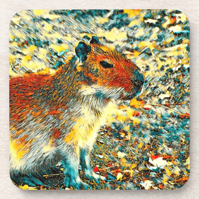 AnimalArt_Capybara_003 Coaster (Front)
